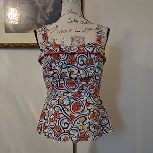 CAbi Red and Blue Retro StyleTank Top